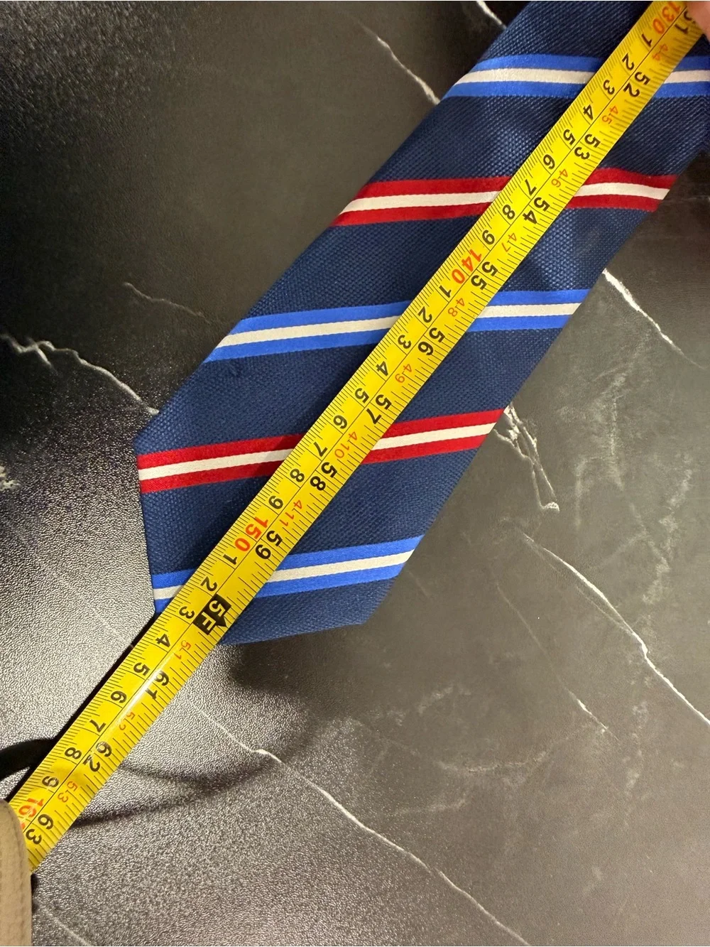 Charles Tyrwhitt 100% Silk Men’s Striped Tie Blue Red White holiday dress